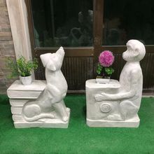 大理石动物坐凳公园小品石雕坐凳 石凳休闲景观摆件现货厂家直销
