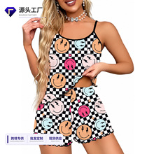 跨境欧美temu外贸2026年夏季牛奶丝吊带睡衣女家居服工厂直销批发
