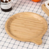 Single -layer round belt small handle wooden tray afternoon tea subtita cakes Nut snack disk fruit plate dinner plate