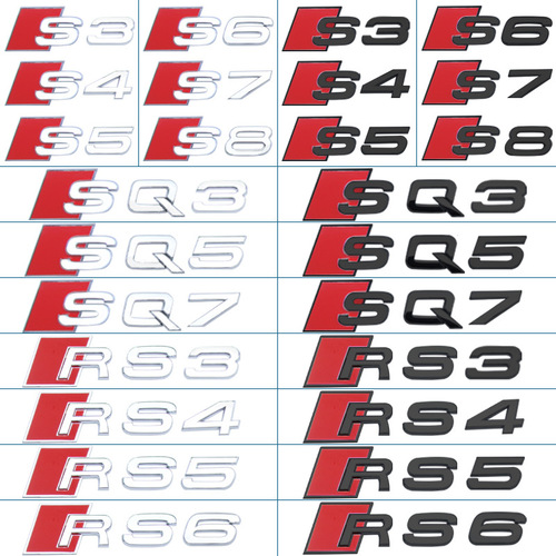 Suitable for Audi a6l a4l rear logo black fender side logo four-wheel drive center grille tail logo modification