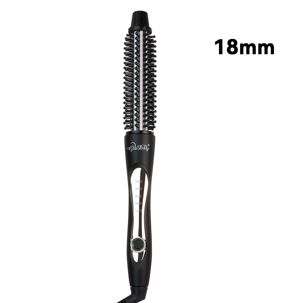 블랙 전기 컬링 빗 18mm