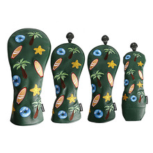 新款高尔夫球杆帽套椰树木杆套保护套跨境热销golfheadcover