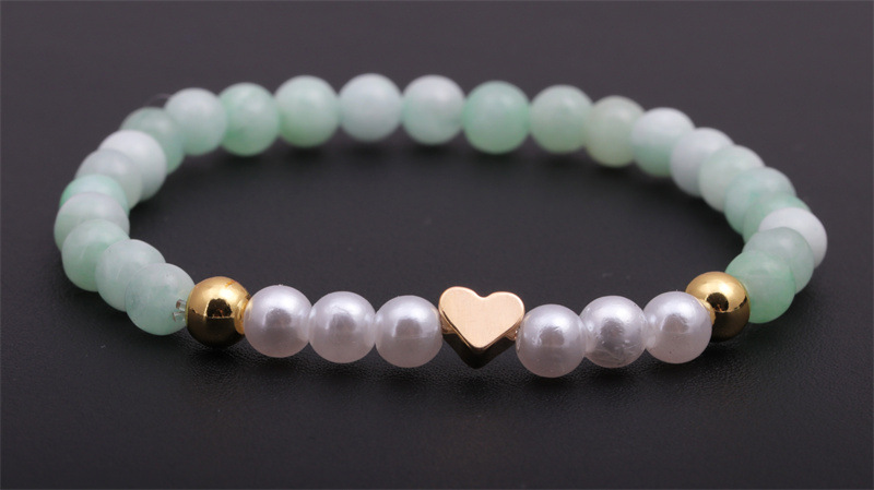 Europa y América transfronteriza 6mm rosa cristal pulsera de cuentas de cobre Cruz amor imitación perla pulsera de cuentas