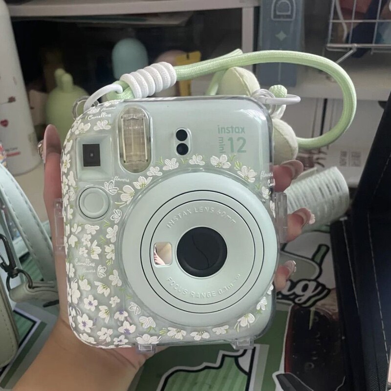 Mini12/11 Transparent Case Instaxse Crystal Case Instant Camera Hard Case Camera Protective Case Chain Trendy