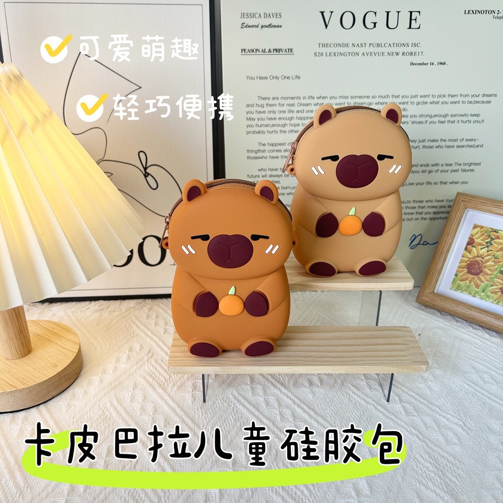 Kapibara Trendy Bag Children's Silicone Bag Cross-Border Hot-Selling Capybara Coin Purse Cute Cartoon Crossbody Bag