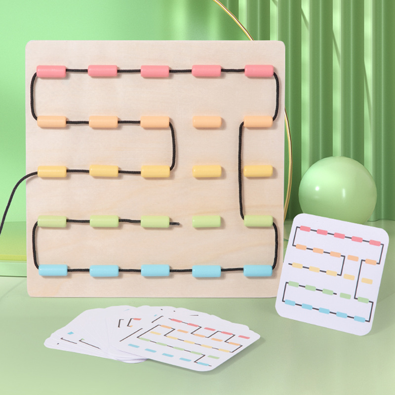 Juegos de cuerda divertidos para niños Baby Hand-Eye Coordination Training Early Childhood Juguetes de madera