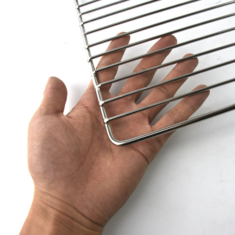 5YA1 Wholesale Stainless Steel Grilling Grid Sheet Rectangular Home Use Straight Barbecue Grid Frame Thickened Bar Grate Large