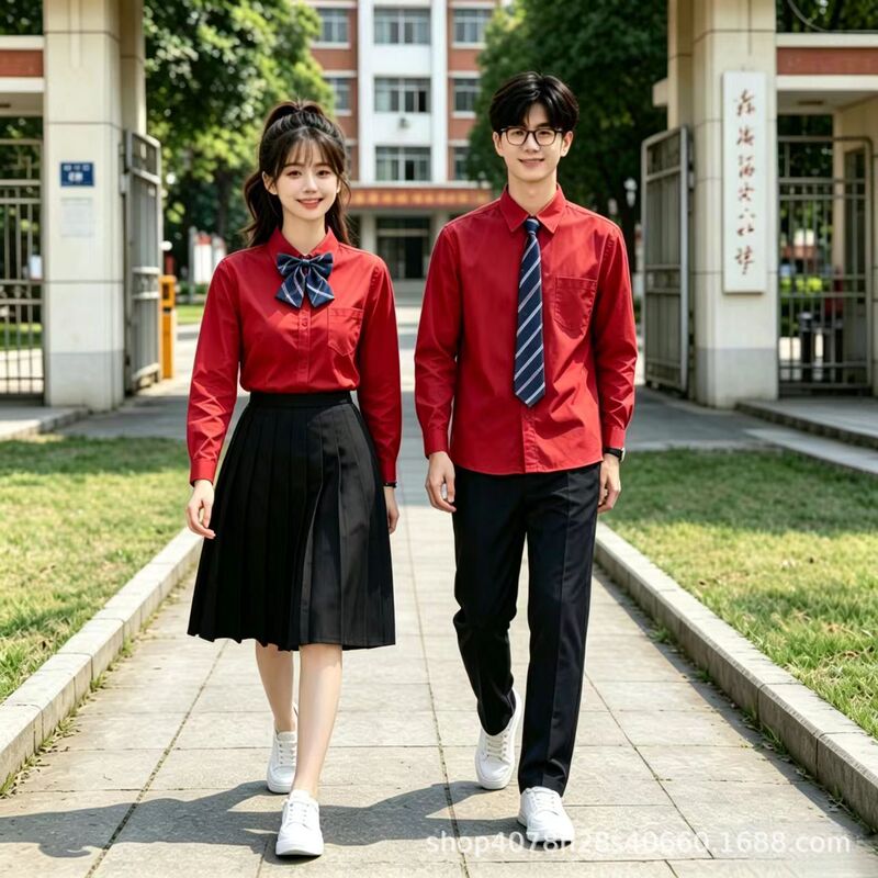 Patriotic Poetry Recitation Class Uniform Set for Middle and High School Students, Long-Sleeved Shirt, Chorus Performance Outfit, Graduation Photo Outfit Patriotic Poetry Recitation Class Uniform Set for Middle and High School Students, Long-Sleeved Shirt, Chorus Performance Outfit, Graduation Photo Outfit