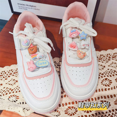 新しい女の子の靴の装飾の靴のバックルの漫画のウサギの熊の虹のケーキの靴の花はdiyの靴のバックルを取り外し可能にします。