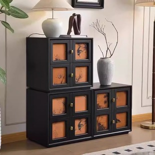 Medieval Style Solid Wood Chest of Drawers, Living Room Wall Storage Cabinet, Bedroom Storage Cabinet, Small Apartment Drawer-Type Bedside Table Side Cabinet