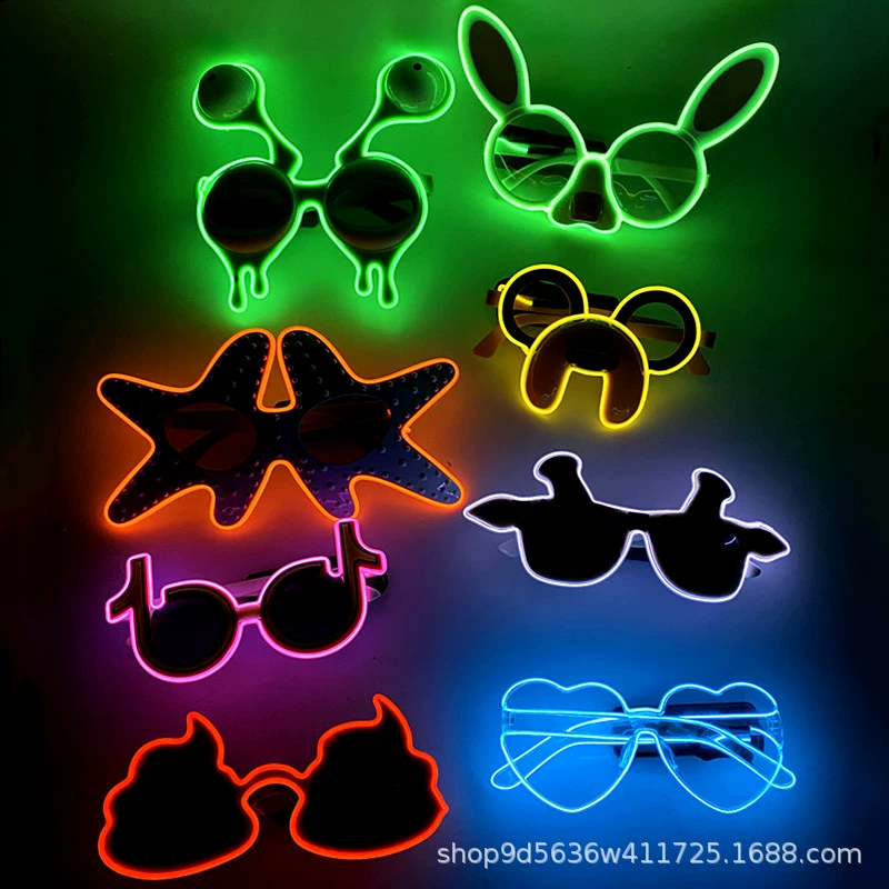 Бесплатная доставка светящиеся очки встряхивают чужеродные рождественские забавные солнцезащитные очки украшения день рождения фото бар