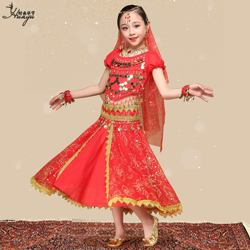 Костюмы belly dance Huayu, детские индийские сценические костюмы, костюмы Xinjiang, народные танцевальные костюмы