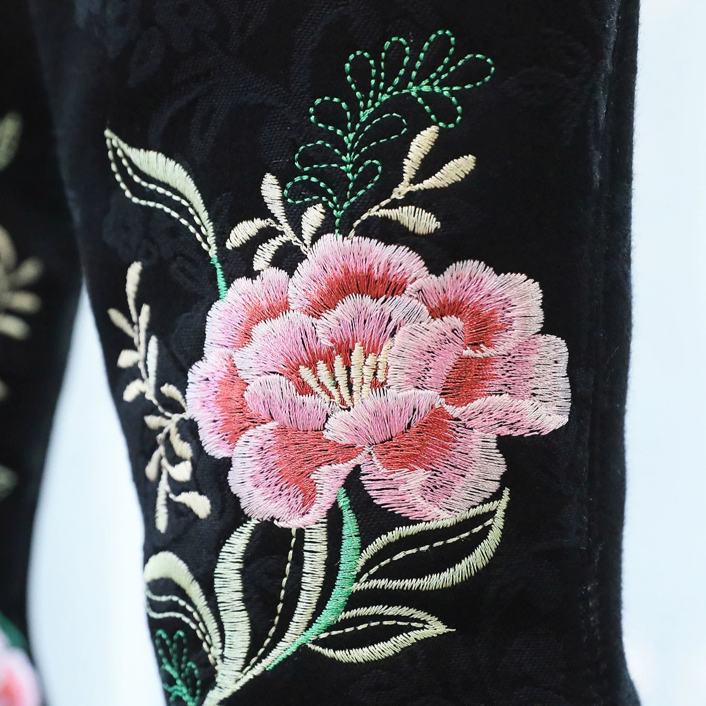 Полупальто Hanfu с вышивкой, Boots, обувь до икры, хлопковая подкладка, размеры 34–41