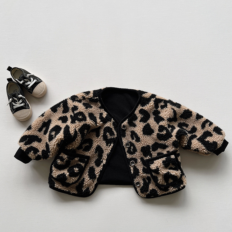 Retro Simple Style Leopard Polyester Boys Outerwear display picture 1