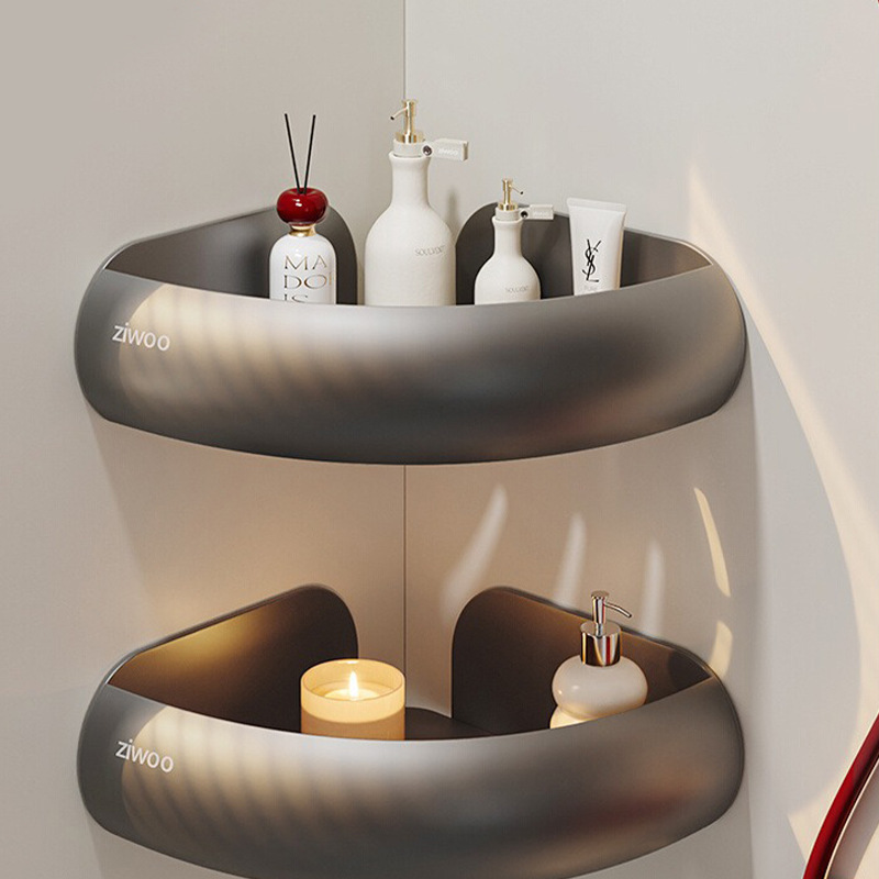High-Looking Bathroom Storage Rack Without Punching Bathroom Triangle Basket Toilet Washbasin Wall Storage Corner Shelf