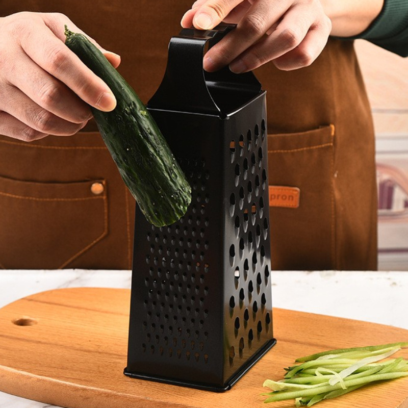 Rallador de cocina de acero inoxidable 430 negro, multifuncional, fácil de limpiar, fabricante de origen