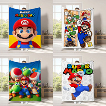 跨境亚马逊爆卖卡通马里奥毛毯法兰绒儿童毛毯午休盖毯四季沙发毯