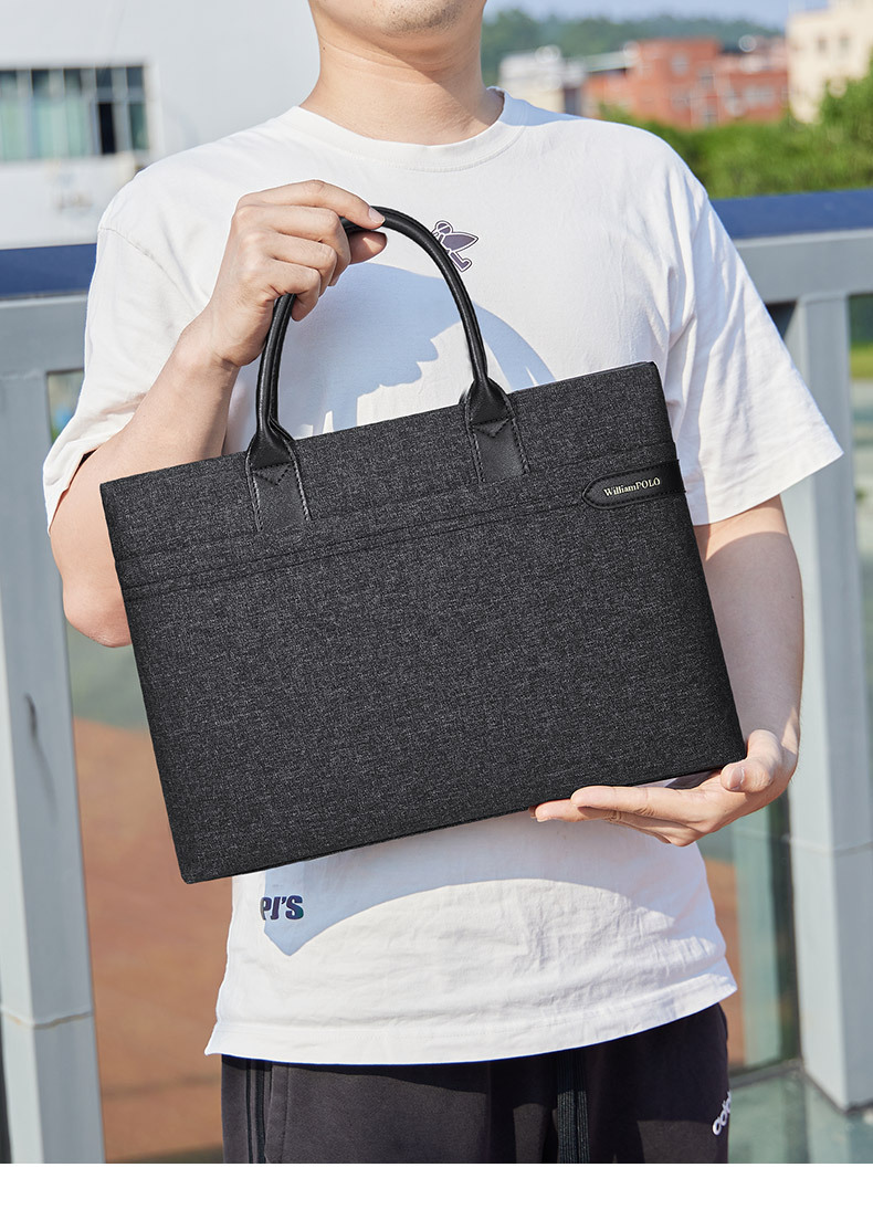 Cặp công sở nam vải canvas chống mài mòn đựng laptop đa năng chi tiết 10