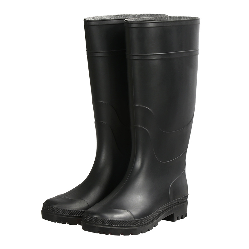Nuevas botas de lluvia de gran tamaño para hombre, botas de lluvia negras mate de caña alta, engrosadas, antideslizantes, de protección laboral, resistentes al desgaste, zapatos impermeables.