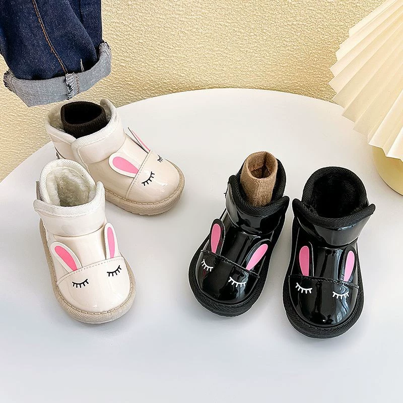 Новая зимняя хлопковая обувь для маленьких девочек 0-1 От 1 до 2 лет Детские зимние сапоги принцессы теплая обувь для малышей на флисовой подкладке с мягкой подошвой