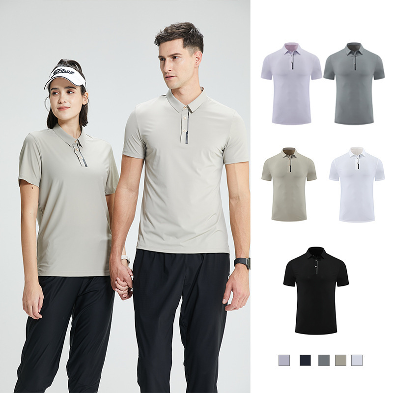 Summer outdoor sun protection breathable polo shirt quick-drying Ice Silk solid color short sleeve t-shirt running fitness golf top
