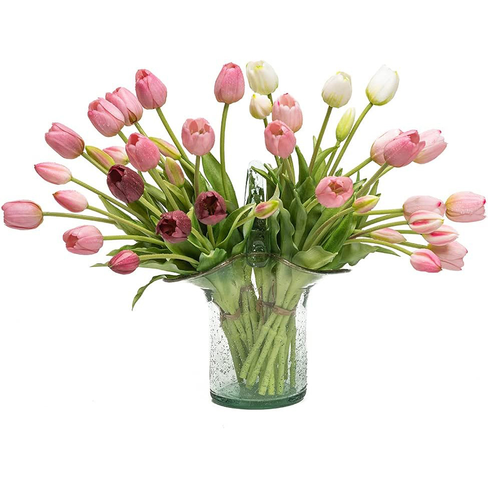 Simulation bouquet soft PU tulip high-end sense home decoration fake flower ornaments photography props wholesale