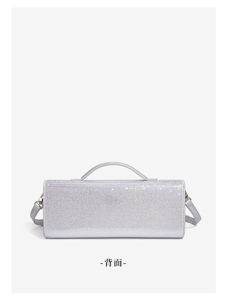Trendige Diamant-Baguette-Abendtasche, Exquisite Horizontale Crossbody-Handtasche, Lange Geldbörse & Handytasche, Einschultrige Damenhandtasche – Detail 18