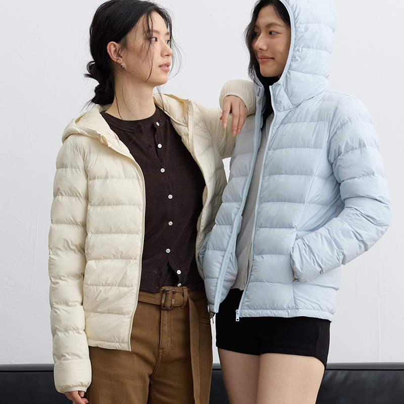 Autumn and Winter New Warm Cotton Jacket for Women, Hooded, Windproof, Lightweight, Casual Coat, Solid Color, Versatile, with Pockets and Zipper