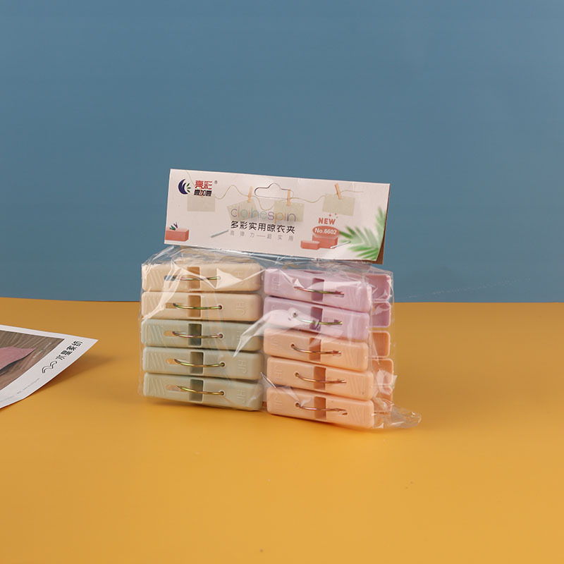 Color brillante ropa del hogar clip de plástico clip de primavera dormitorio balcón antideslizante ropa clip colorido ropa interior clip fijo