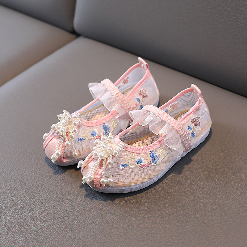 펄 플라워 메쉬 핑크