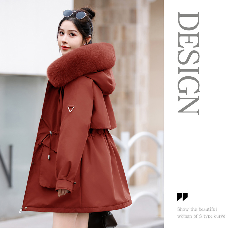 Abbigliamento da donna cappotto parka di grandi dimensioni cappotto in cotone con collo largo da donna stile coreano più vita in velluto cappotto caldo in cotone tendenza da donna_voghion.com