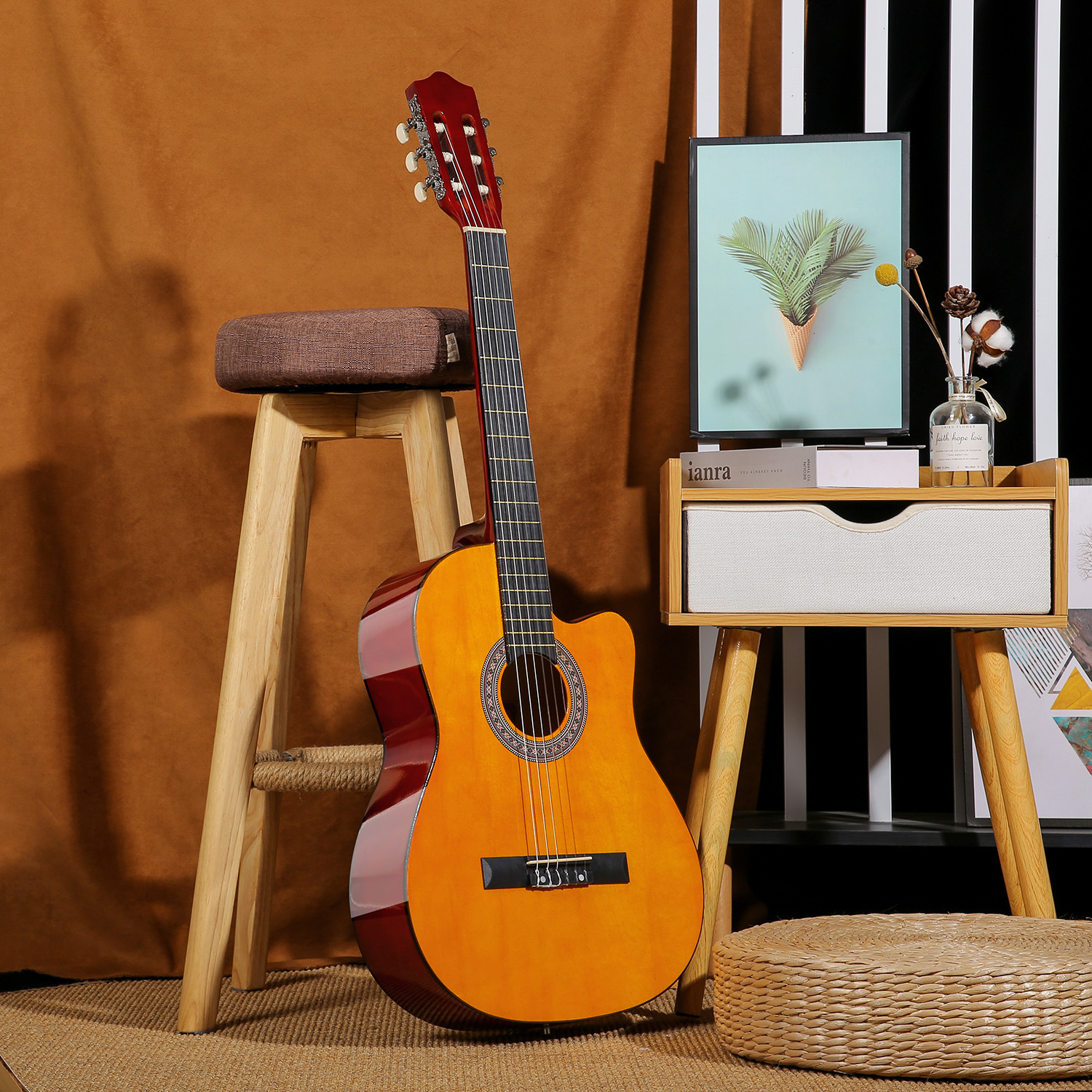 Guitarra clásica de 39 pulgadas Guitarra clásica al por mayor Introducción Guitarra de madera Cuerdas de nylon Clásico image 12