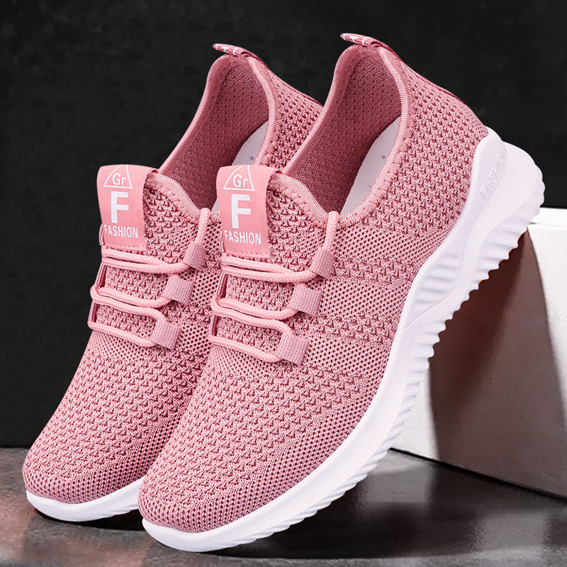 Flying woven breathable women's shoes soft bottom trend sneaker women's shoes women's 2023 cross-border new casual fashion running shoes
