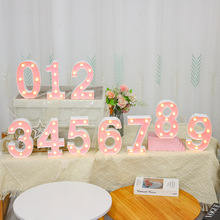 跨境贴粉字母灯英文数字灯表白求婚灯生日派对氛围场景布置装饰灯