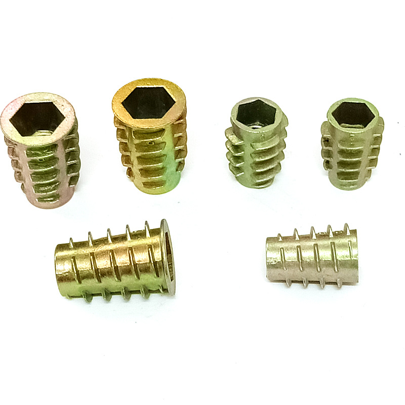Inch alloy uninserted internal and external thread nut 5/32 3/16 1/4 5/16 3/8 with inserted internal and external thread nut