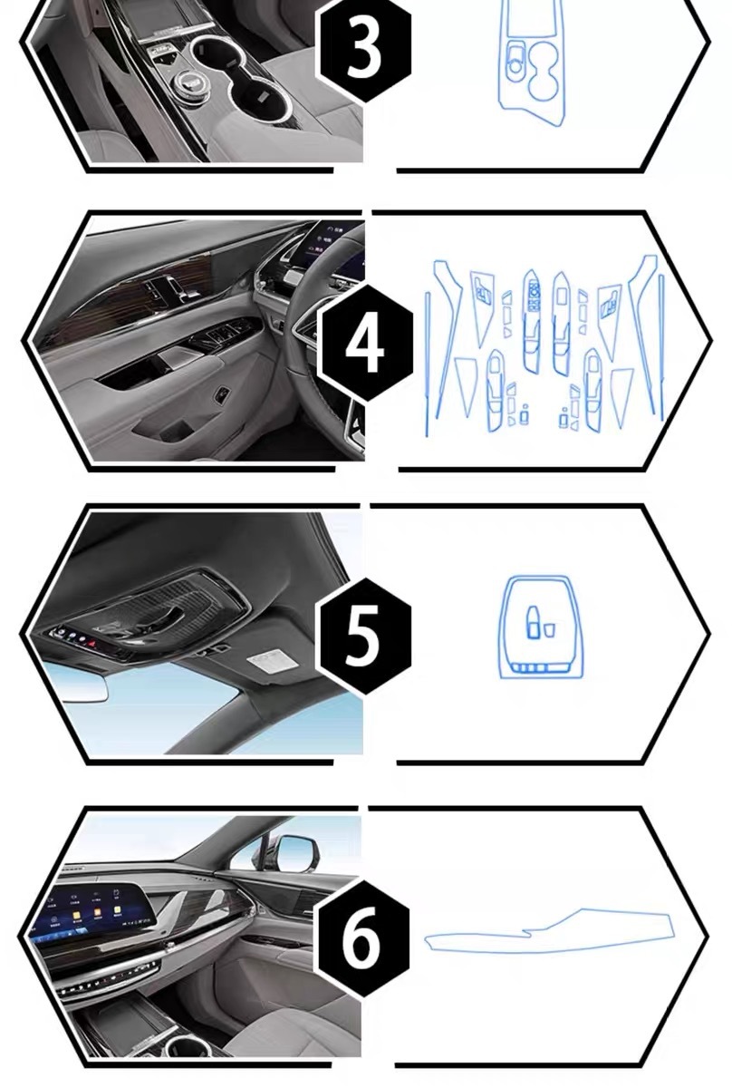 25 types of interior protection screen films, TPU films, and center console stickers for Cadillac XT5, car accessories and modification parts