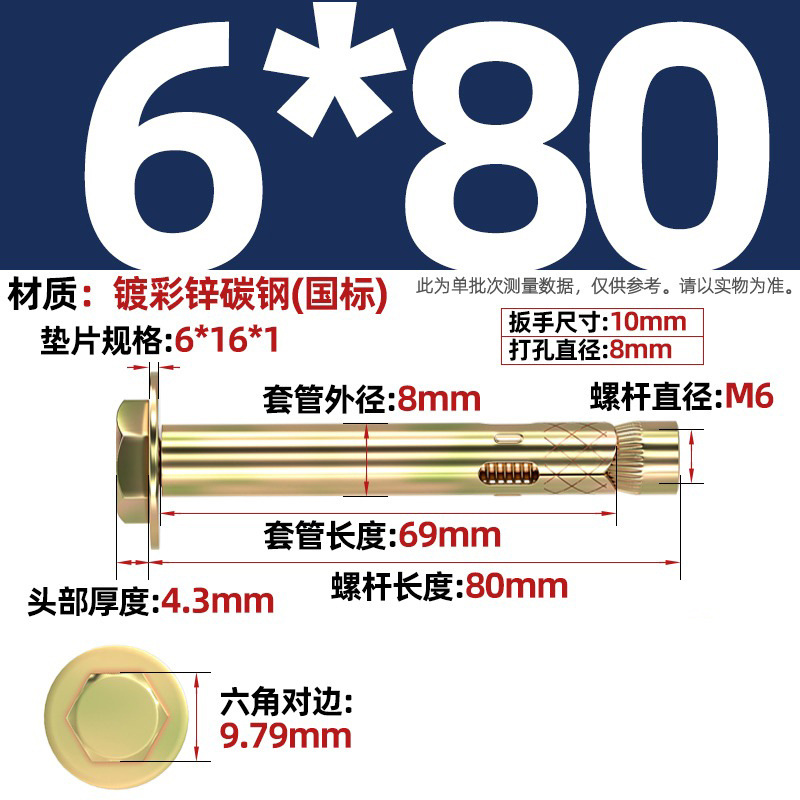 Анкерный болт Nanbiao M6*80