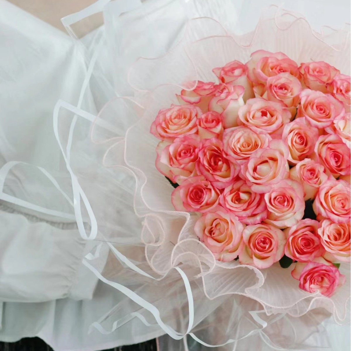 Liziran borde de color celofán transparente ramo papel de embalaje material de embalaje borde impresión papel impermeable