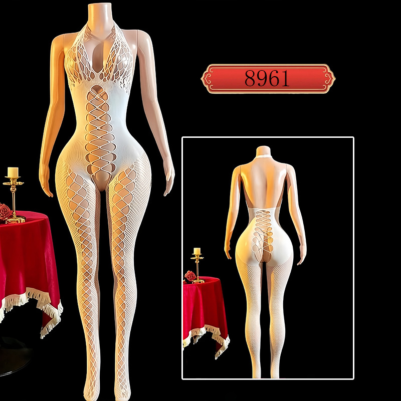 Body Enterizo Lencería Sexy 8961 Nailon y Elastano Hueco para Citas
