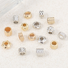 CCB塑料电镀车轮圆柱形大孔隔珠 DIY手链项链饰品串珠配件材料