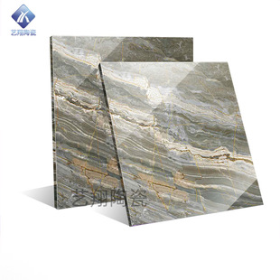 Guangdong Foshan Full-Body Marble Tiles 800X800 Specifications Gold-Plated Floor Tiles Luxury Stone Gold Tiles Glossy Anti-Slip Tiles