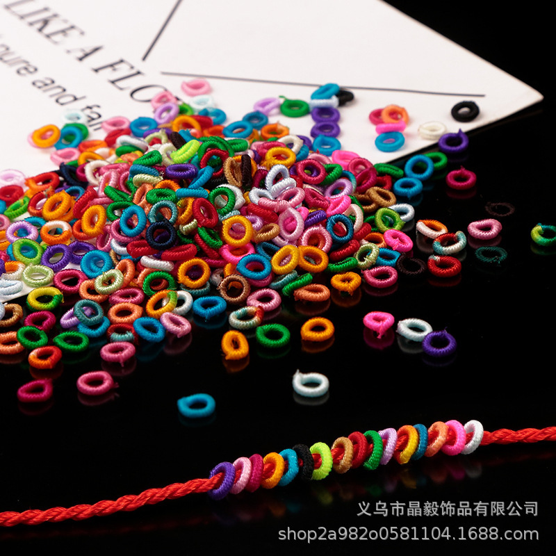 彩色菠萝扣线圈结diy球红绳手链的配件材料手工编织手绳编绳配饰