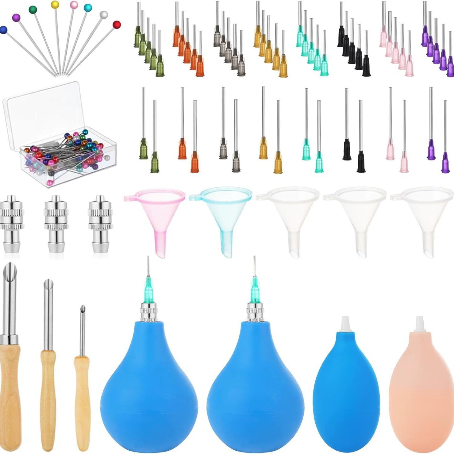 Набор инструментов для керамики DIY, точный аппликатор для декора с иглой, резиновый бутылочка для выдавливания