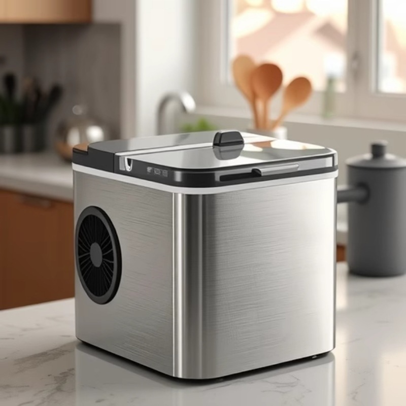 European Standard Cross-Border 1.3L Smart Home Ice Machine Commercial Fast Ice Making Dormitory Ice Machine Fully Automatic Ice Cubes