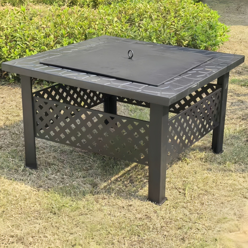 Horno de barbacoa de alto nivel de patio, mesa de barbacoa móvil, parrilla de barbacoa interior, horno de cocción de té, conjunto de horno de fuego doméstico