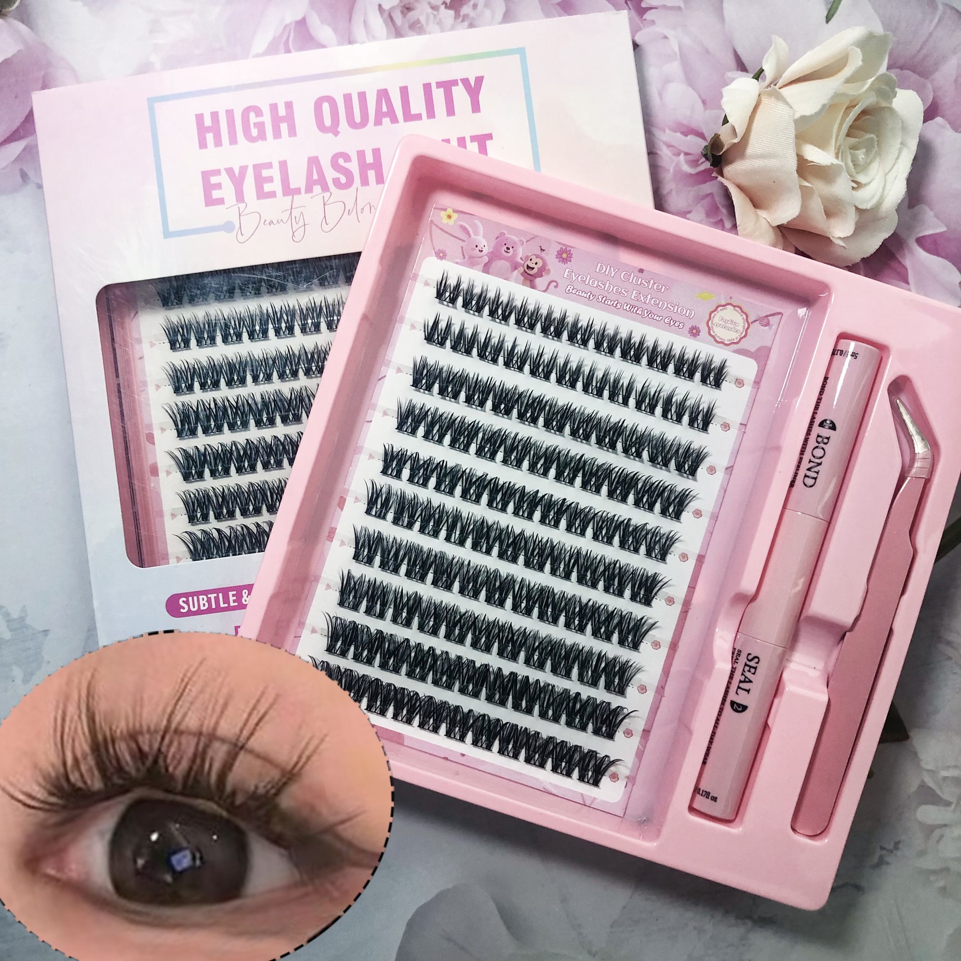 Transfronterizas pestañas falsas 30 - 100D comercio exterior caja de pestañas gruesas con pinzas de pegamento conjunto de pestañas falsas