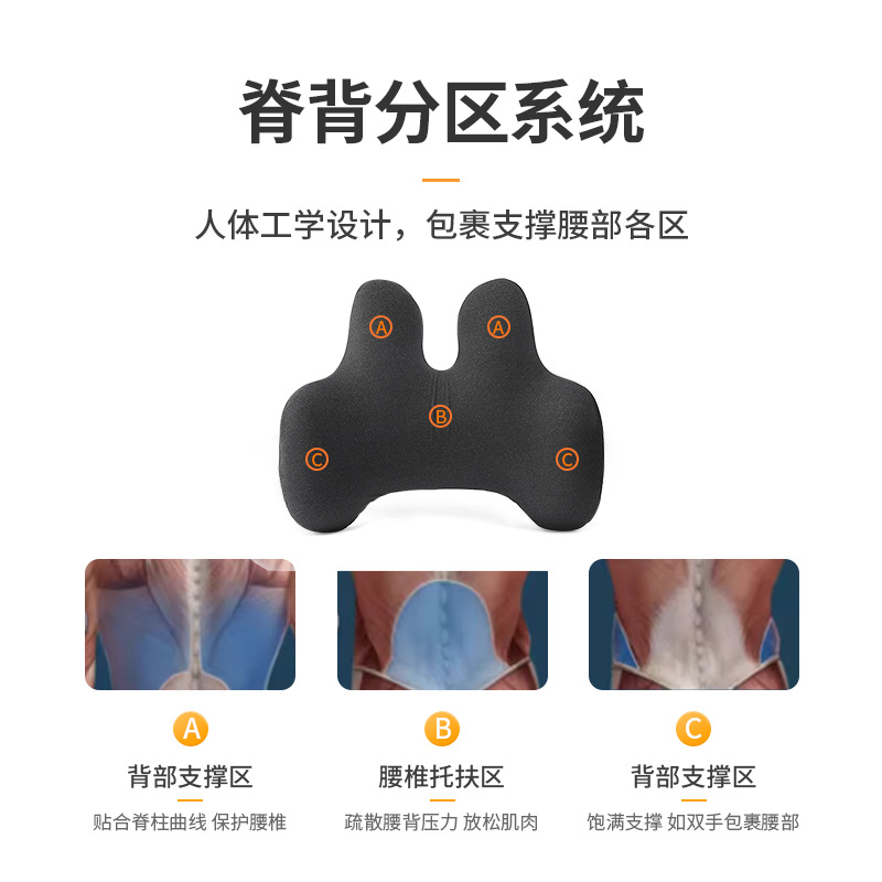 Lianda Super Car Lumbar Support Memory Foam Lumbar Pillow Car Office Seat Lumbar Cushion Breathable Waist Support Cushion