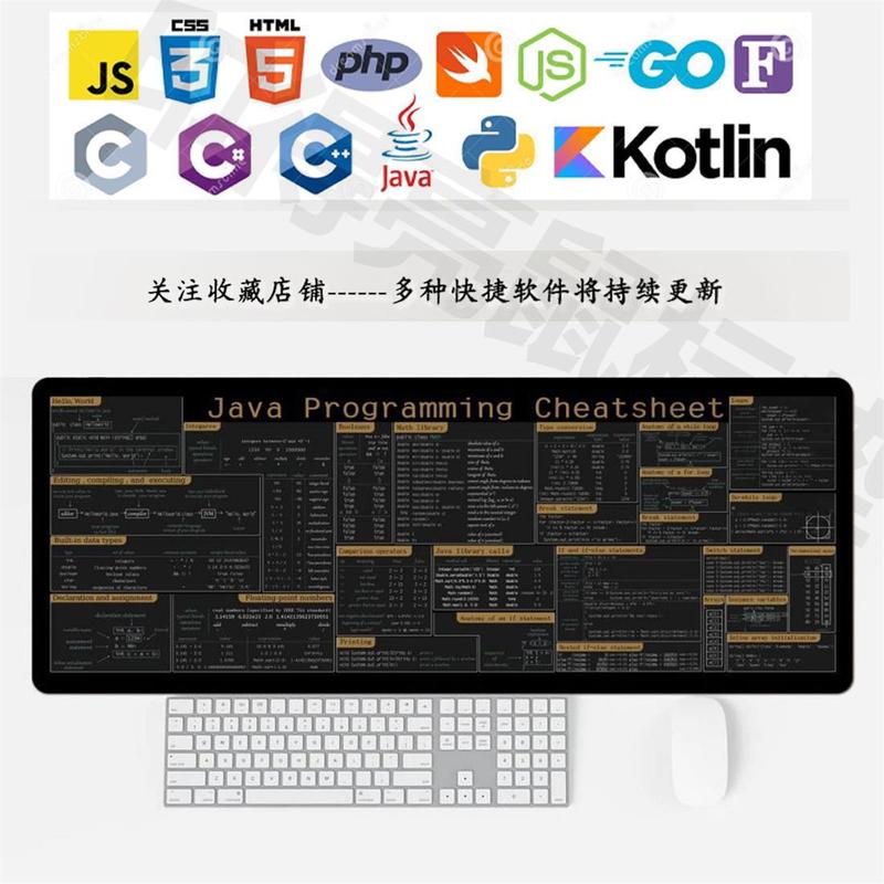 跨境全英文快捷键鼠标垫超大号做电脑办公欧美耐脏防滑同款桌垫|undefined
