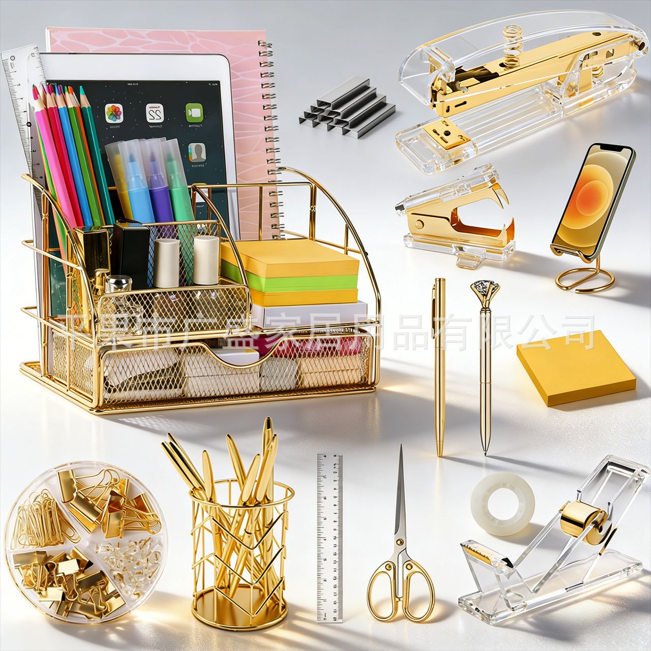 데스크탑 저장 상자 02 모조 금 14 피스 세트