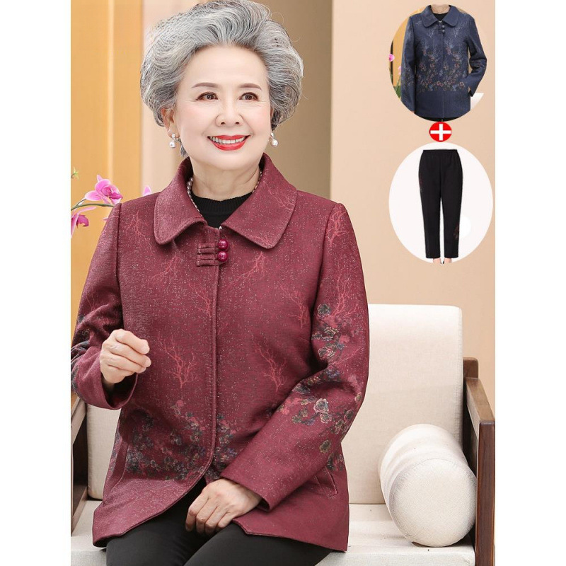 中老年人春秋外套女唐装奶奶装冬季2026新款老人衣服妈妈上衣太太